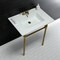Fauceture KVPB31227W47 Dreyfuss 31" Console Sink W/SS Leg (4", 3 Hole), Wht/Brass KVPB31227W47 - alternate 3